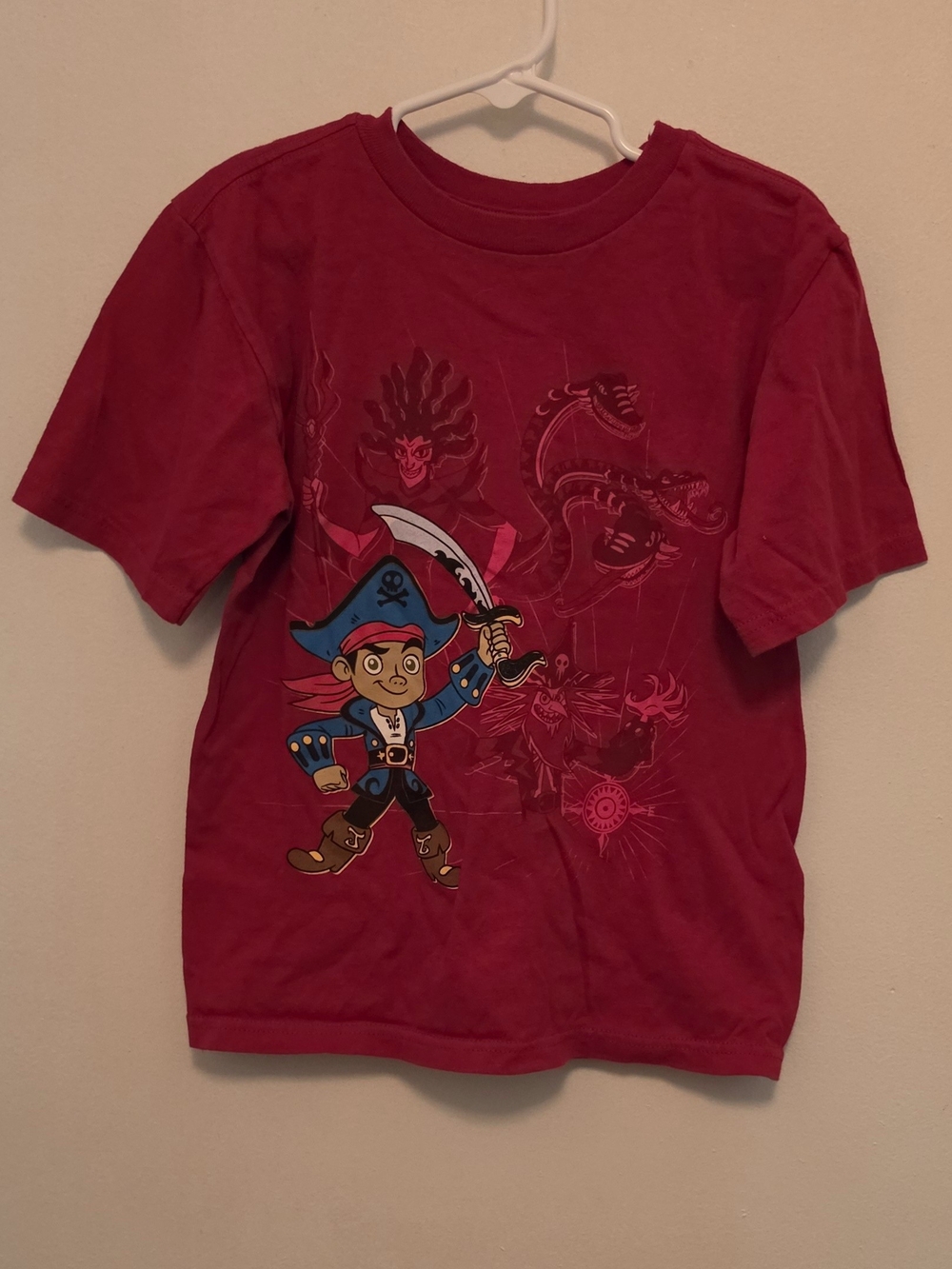 Disney Boys Pink-Red Pirate Graphic Tee
